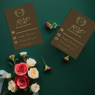 Invitation En Aluminium Couronne botanique de mariage tons terreux