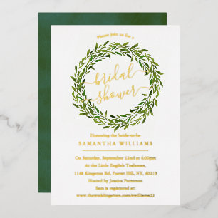 Invitation En Aluminium Couronne de laurier tendance en verdure pour la do