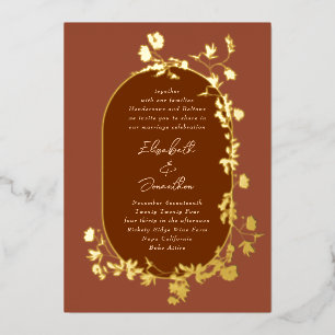 Invitation En Aluminium Couronne de mariage florale à cadre en terre cuite