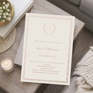 Invitation En Aluminium Couronne de naissance en or ivoire personnalisée a