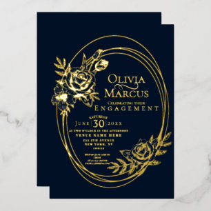 Invitation En Aluminium Couronne florale chic pour mariage
