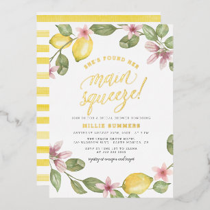 Invitation En Aluminium Couronne florale de citron Main Squeeze pour enter