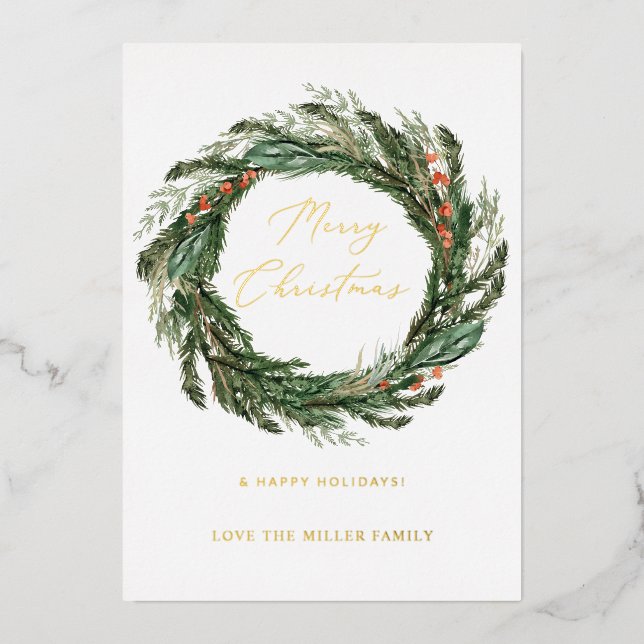 Invitation En Aluminium Couronne - Joyeux Noël (Recto)