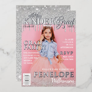 Invitation En Aluminium Couverture de la Parties scintillant de Mlle Kinde