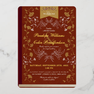 Invitation En Aluminium Couverture de livre de mariage élégante en terre c