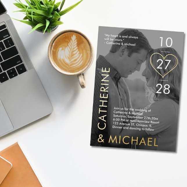 Invitation En Aluminium Couverture de magazine - photo sombre - minimalist (Créateur téléchargé)