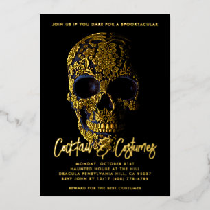 Invitation En Aluminium Crâne de sucre or Dia De Los Muertos Halloween