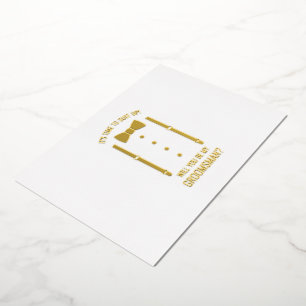 Invitation En Aluminium Cravate Gold Bow Personnalisé Groomsman Propositio