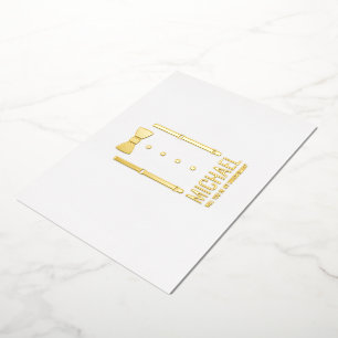 Invitation En Aluminium Cravate Gold Bow Personnalisé Groomsman Propositio