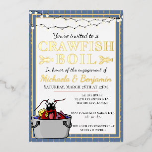 Invitation En Aluminium Crawfish Boil Couples de douche