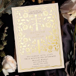Invitation En Aluminium Cream Royal Médieval Mariage d'épée<br><div class="desc">Célébrez votre journée spéciale avec ce Mariage d'épée médiévale royale. Le design sur le dos de l'invitation n'est PAS de la vraie feuille d'or. Vous pouvez customiser plus loin en cliquant sur le bouton "PERSONNALISER".</div>