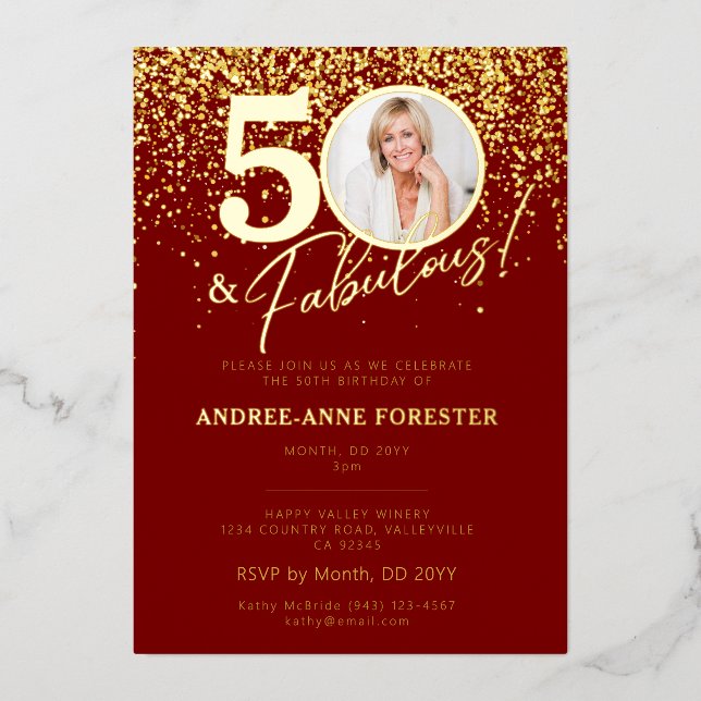 Invitation En Aluminium Create Your Own Fabulous Milestone Birthday Photo (Recto)