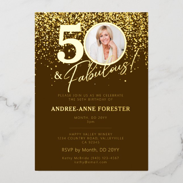 Invitation En Aluminium Create Your Own Fabulous Milestone Birthday Photo (Recto)