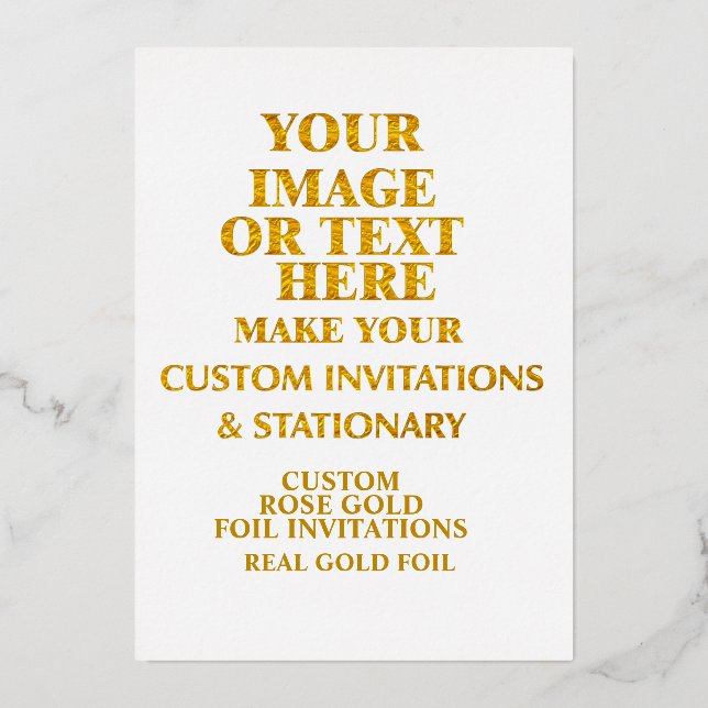 Invitation En Aluminium Créez Votre Rose Gold Personnalisé Sur Mesure (Recto)