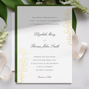 Invitation En Aluminium Croquis floral romantique Lily Valley Mariage offi