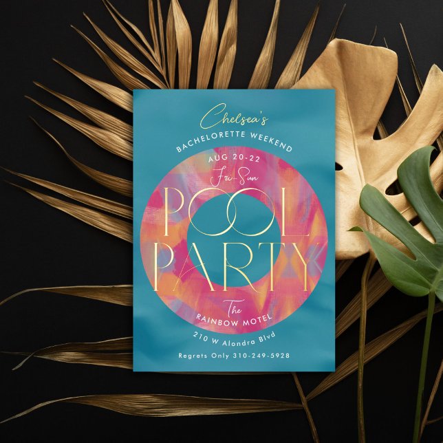Invitation En Aluminium Dames Bachelorette Week-end Pool Party (Créateur téléchargé)