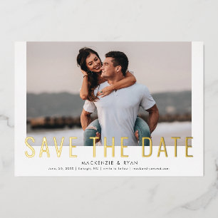 Invitation En Aluminium Date de sauvegarde de photo minimale