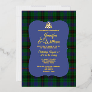 Invitation En Aluminium Davidson Clan Tartan Plaid Mariage