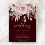 Invitation En Aluminium Deep Burgundy & Rose Gold Blush Floral Wedding<br><div class="desc">Deep Burgundy & Rose Gold Blush Floral Wedding

See matching items in Niche and nest store</div>