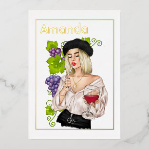 Invitation En Aluminium Dégustation Française de Vins Anniversaire