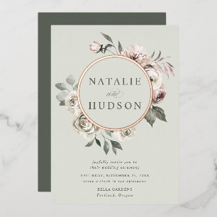 Invitation En Aluminium Delicate Winter Floral Frame Wedding