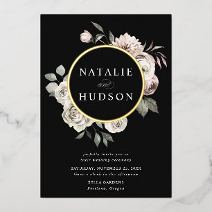 Invitation En Aluminium Delicate Winter Floral Frame Wedding