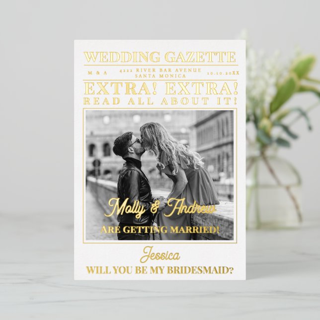 Invitation En Aluminium Demande de Demoiselle d'Honneur Personnalisée avec (Debout devant)