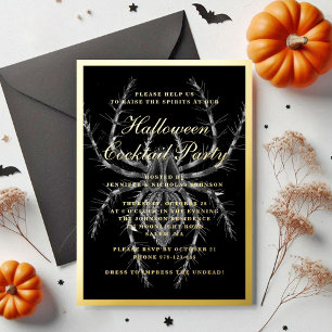 Invitation En Aluminium Déplaisant Spider Halloween Cocktail Party Gold