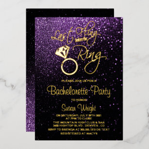 Invitation En Aluminium Dernier Fling avant la ceinture Bachelorette viole