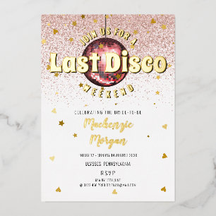 Invitation En Aluminium Dernier week-end disco enterrement de vie de jeune