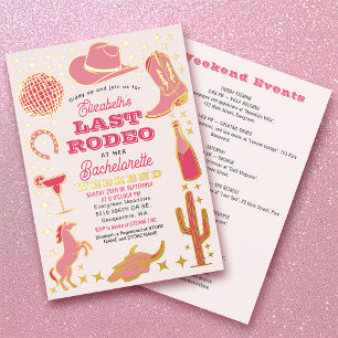 Invitation En Aluminium Dernière Cowgirl Rodeo Week-end Enterrement de Vie