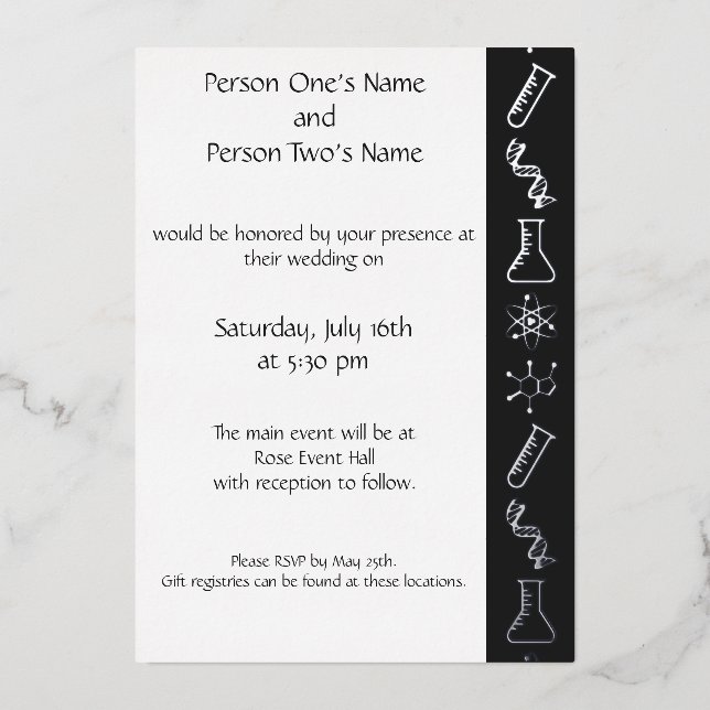 Invitation En Aluminium Des forces attractives dans l'invitation de Black  (Recto)