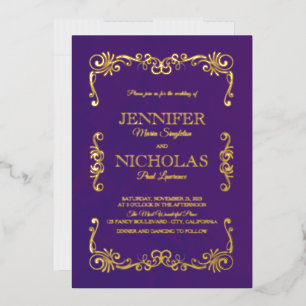 Invitation En Aluminium Design élégant classique et Vintage Mariage formel