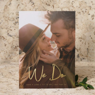 Invitation En Aluminium Design Moderne Nous Faisons Gold Photo Enregistrer