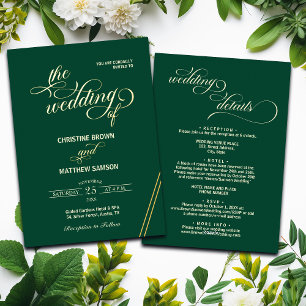 Invitation En Aluminium Détails de calligraphie élégante sur le Mariage Tu