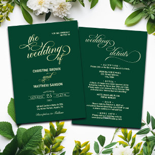 Invitation En Aluminium Détails de calligraphie élégante sur le Mariage Tu