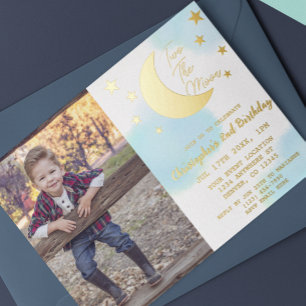 Invitation En Aluminium Deux à la Lune 2e Anniversaire