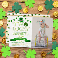 Deux chanceux Saint-Patrick 2e anniversaire réel