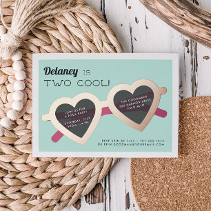 Invitation En Aluminium Deux Cool Summer Sunnies Fête d'anniversaire