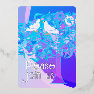 Invitation En Aluminium Deux Doses Blanches Style Art Déco