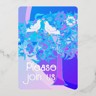 Invitation En Aluminium Deux Doses Blanches Style Art Déco