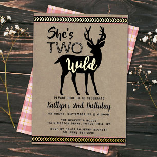 Invitation En Aluminium Deux filles de cerfs sauvages des bois pour leur 2