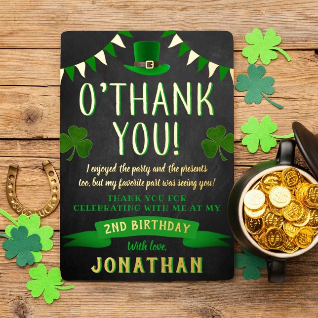 Invitation En Aluminium Deux Lucky St. Patrick's Day 2e anniversaire Merci (Créateur téléchargé)