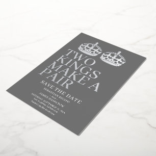 Invitation En Aluminium Deux rois font la paire Mariage gay