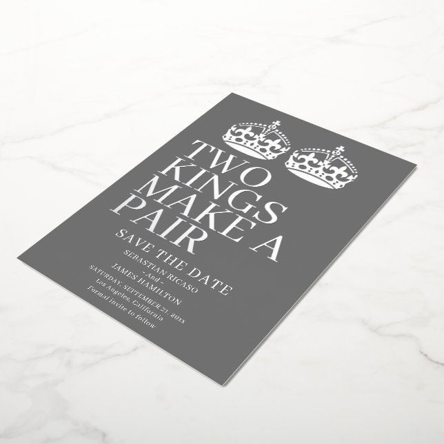 Invitation En Aluminium Deux Rois Font Un Mariage Gay Pair (Rotation)