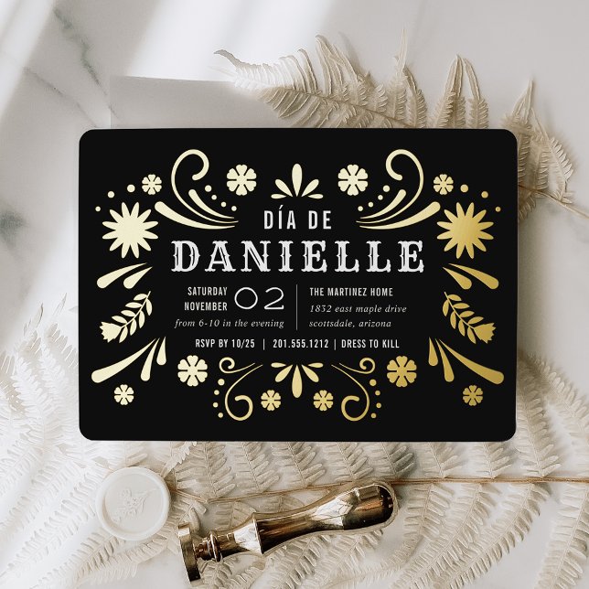 Invitation En Aluminium Día de los Muertos Thème Anniversaire (Créateur téléchargé)