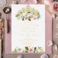 Diadème Papillon Floral Blush Or Quinceanera 15ème