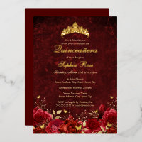 Diadème Papillon Floral Rouge Royal Quinceanera