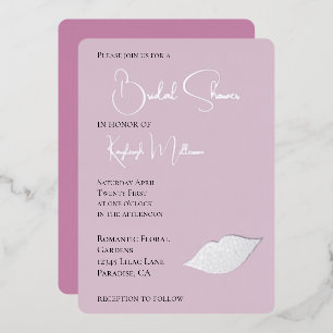 Invitation En Aluminium Diamants de verre rose Fête des mariées des lèvres