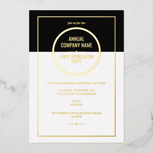 Invitation En Aluminium Dîner annuel d'appréciation de l'entreprise Fête d (Recto)